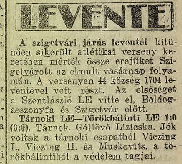 1926. j�lius 7. T�rnok