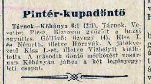 1939 PINT�R KUPA D�NT�