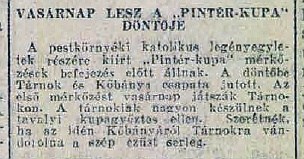 1939 T�RNOK PINT�R KUPA BEHARANGOZ�