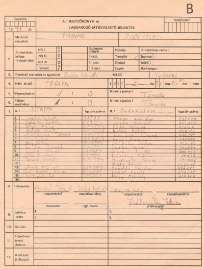 1991. m�rcius 31.-�n fogadtuk a Budakal�sz csapat�t.